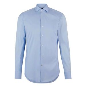 Hugo Boss Mens Shirt Size 42 16.5 Jason Blue Pindot Long Sleeve Button Down New